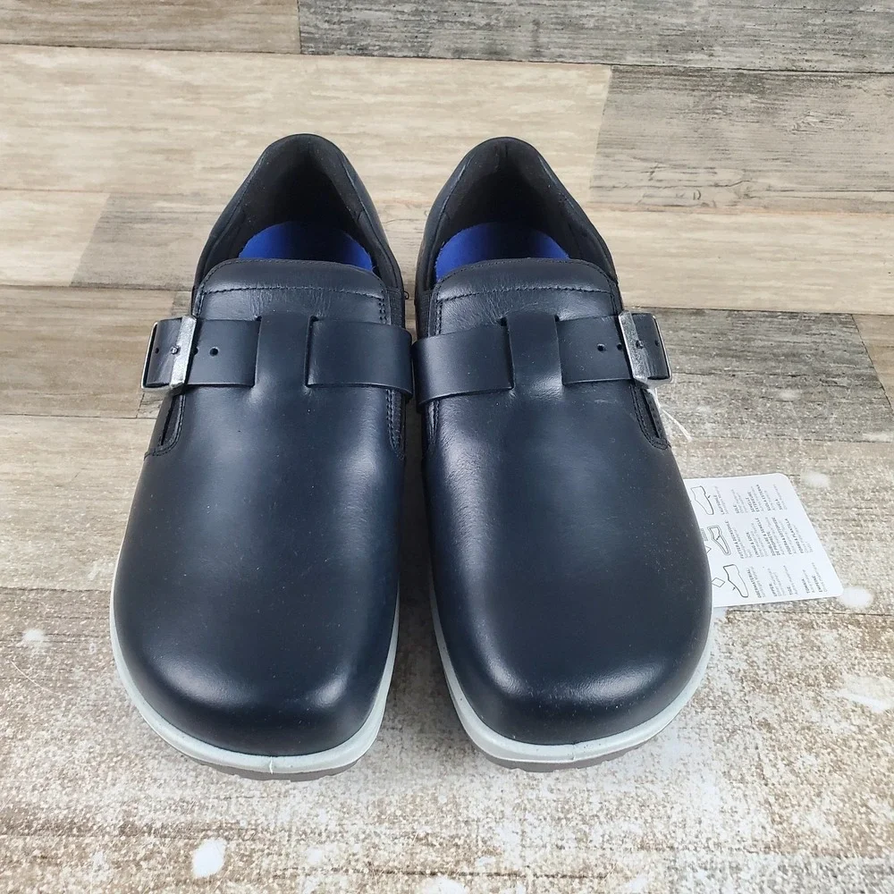 Birkenstock Caris Pro Womens Shoes Sz 5 Navy Leather Adjustable Buckle Casual